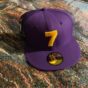 59Fifty Size 7 New Era x Compound 7 Los Angeles Lakers Fitted Hat Cap Purple